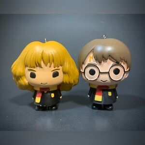 Hallmark Harry Potter Movies x 2 Harry & Hermione Christmas Holiday Ornaments